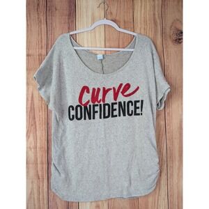 Cloudless Curve Confidence Gray Knit Short Sleeve Top Womens Plus Size 2X